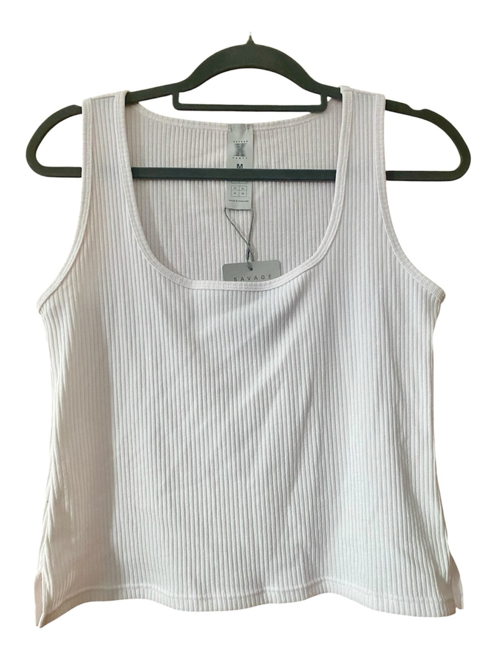 NWT Savage X Fenty Xssential Rib Tank Top White Size M